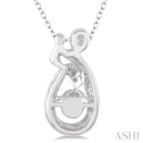 Mom & Child Silver Emotion Diamond Pendant