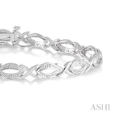 Silver Swirl Diamond Bracelet
