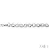 Infinity Shape Silver Diamond Fashion Bracelet