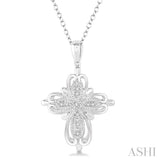 Silver Cross Diamond Pendant