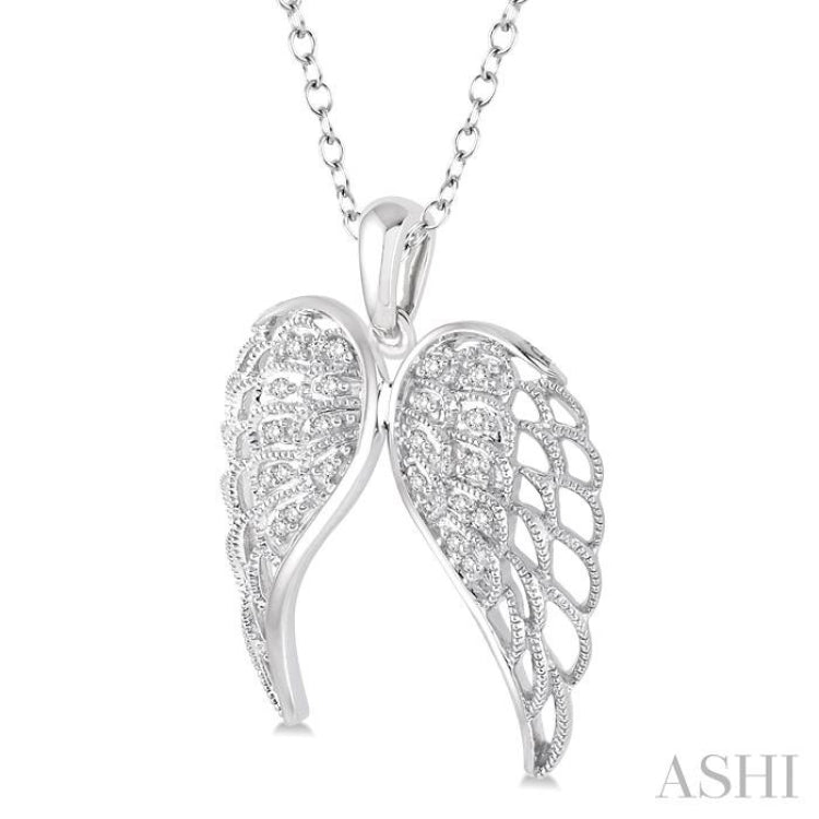 Angel Necklace with Diamonds Sterling Silver