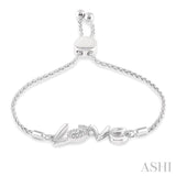 Silver Love Lariat Diamond Bracelet