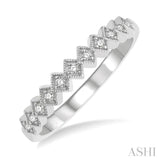 1/10 Ctw Rhombus Link Round Cut Diamond Stack Band in 14K White Gold