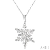 Silver Snow Flake Diamond Fashion Pendant