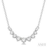 1/2 Ctw Graduated Diamond Smile Necklace in 14K White Gold