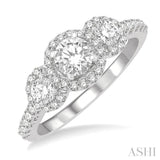 Past Present & Future Semi-Mount Diamond Engagement Ring