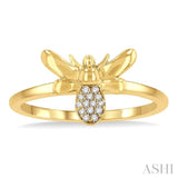 Stackable Bumble Bee Shape Petite Diamond Fashion Ring