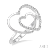 Double Heart Shape Diamond Fashion Ring