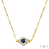 Evil Eye Gemstone & Petite Diamond Fashion Necklace