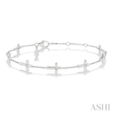 Cross Diamond Station Bracelet