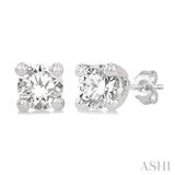 1/10 Ctw Round Cut Diamond Stud Earring in 14K White Gold