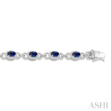 Oval Shape Gemstone & Diamond Bracelet