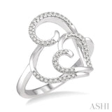 Double Heart Shape Diamond Fashion Ring