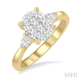 Oval Shape Lovebright Diamond Engagement Ring