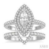 Marquise Shape Diamond Wedding Set