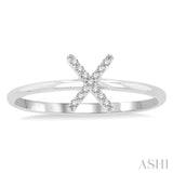 'X' Initial Diamond Ring