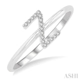 1/20 Ctw Initial 'Z' Round Cut Diamond Fashion Ring in 10K White Gold