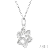 Dog Paw Petite Diamond Fashion Pendant